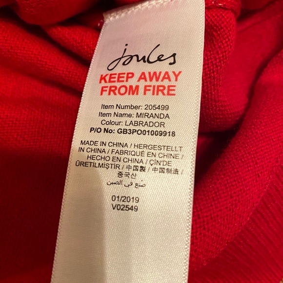 Joules Red festive dog sweater NWTS 6 - Picture 7 of 8